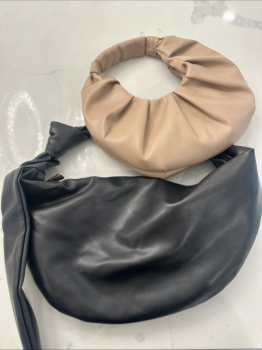 Women’s Soft Hobo Bag in Black and Beige